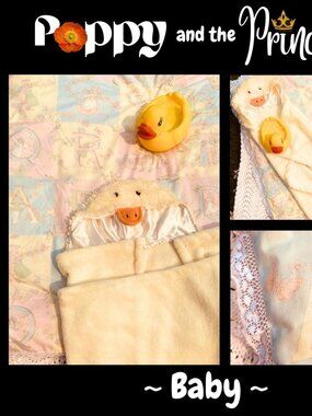 Vintage Alphabet Nursery Quilt/Duck Bath Set (Great Gift!) - By Poppy & Princess